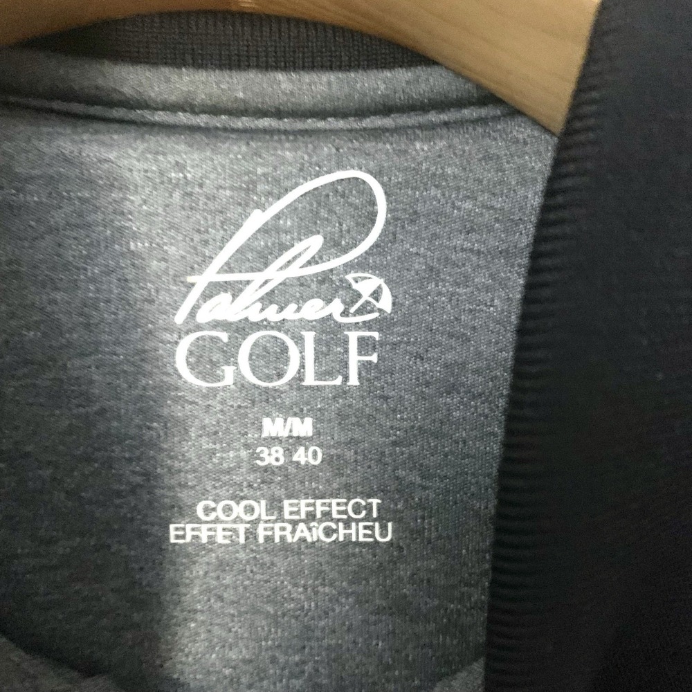 Arnold Palmer Golf Mens Medium Grey‎ Striped Cool Effect Performance Polo Shirt - Picture 4 of 7